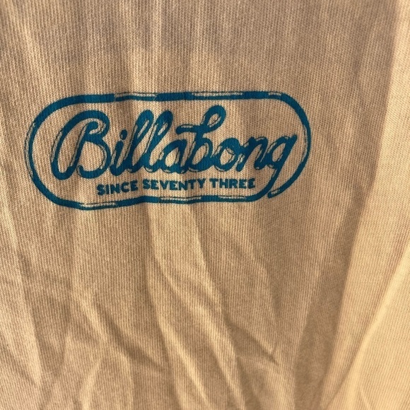 Men's Billabong T-Shirt Yellow Logo M Cotton Surf Stretch Beach Palm Double Side - Picture 4 of 11